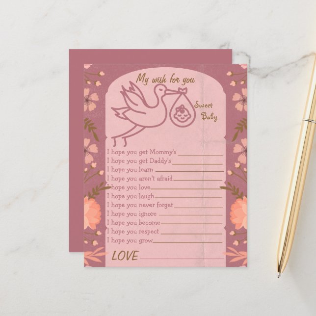 ストークのベビー運ゲームの願い (正面/裏面インサイチュ)