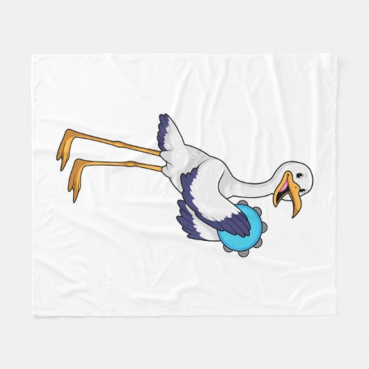 ストークをミュージシャンとしてタンバリンで フリースブランケット (正面(横))