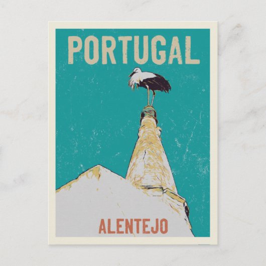 ストークインアレンテジョポルトガルイラストレーション ポストカード (正面)