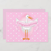 ストークオレンジベイビーシャワー招待状 招待状 (正面/裏面)