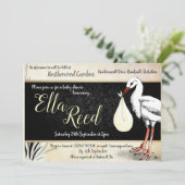 ストーククリームベビーシャワー招待状 招待状 (スタンド正面)