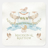ストーククレストウォーター色男の赤ちゃんシャワー スクエアシール (正面)