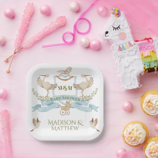 ストーククレストウォーター色男の赤ちゃんシャワー ペーパープレート (パーティー)