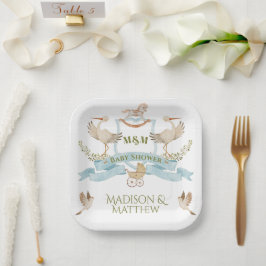 ストーククレストウォーター色男の赤ちゃんシャワー ペーパープレート