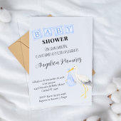 ストークスペインのベイビーシャワーほこりっぽいブルースクリプト アクリル招待状