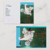 ストークツイン男の赤ちゃんシャワー、ホワイトパール紙 名刺 (正面/裏面)