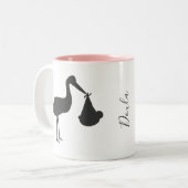 ストークデリバリーベビーナース助産師ドゥラコーヒーマグ ツートーンマグカップ (正面左)