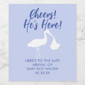 ストークデリバリ応援男の赤ちゃんワインラベル ワインラベル (シングルラベル)