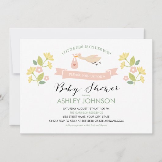 ストークベお洒落ビーシャワー招待状 招待状 (正面)