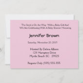ストークベビーガールシャワー招待状 招待状 (裏面)