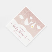 ストークベビーシャワーバラ金ゴールドスターグリッター スタンダードランチョンナプキン (角)