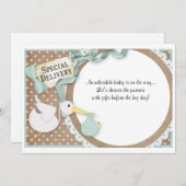 ストークベビーシャワーボーイ招待状発表 招待状 (正面/裏面)