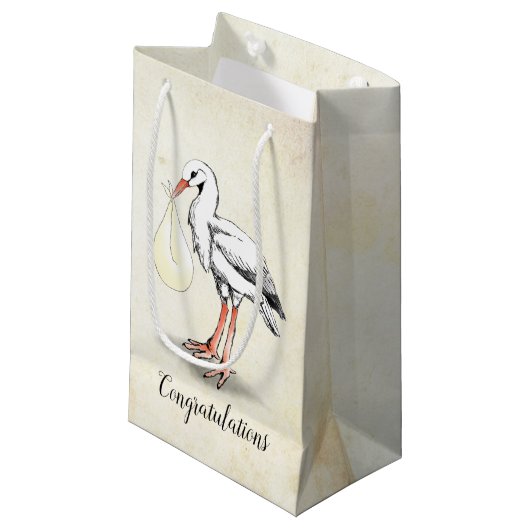 ストークベビーシャワー抱き枕（ニュートラル） スモールペーパーバッグ (正面アングル)