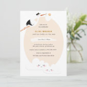 ストークベビーシャワー招待状（雲付き） 招待状 (スタンド正面)