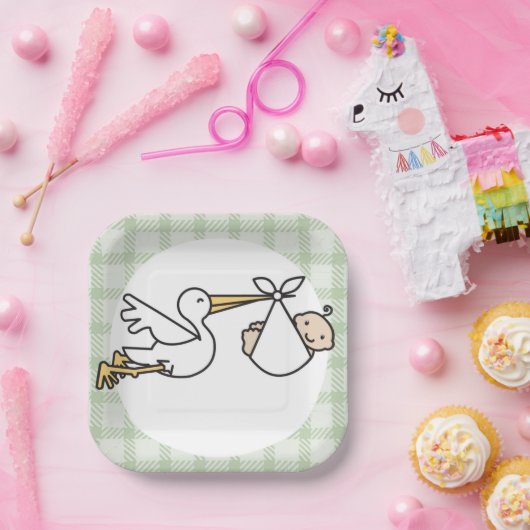 ストークベビー配信 ペーパープレート (パーティー)