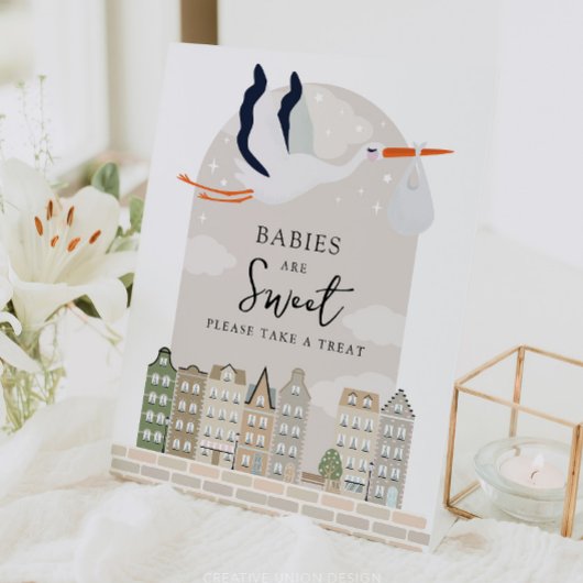 ストークボホベイビーシャワーベビーは甘い好意である 台座サイン