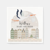 ストークボホベイビーシャワーベビー散水デコル スタンダードカクテルナプキン (正面)