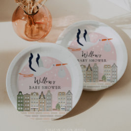 ストークボホベイビーシャワーベビー散水デコル ペーパープレート