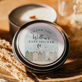 ストークボホベイビーシャワーベビー散水感謝 ラウンドシール