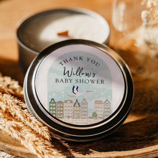 ストークボホベイビーシャワーベビー散水感謝 ラウンドシール