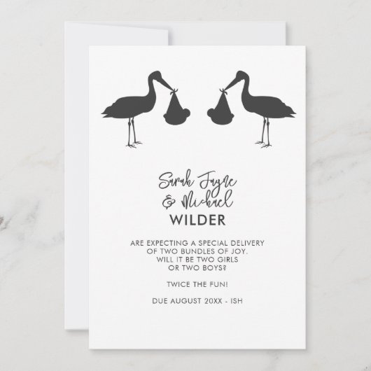 ストークモダンツイン妊娠発表カード 案内状 (正面)