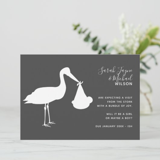 ストークモダン妊娠告知カード 案内状 (スタンド正面)