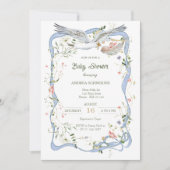 ストークリボンとバーブベビーシャワー 招待状 (正面)