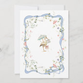 ストークリボンとバーブベビーシャワー 招待状 (裏面)