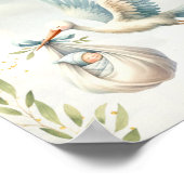 ストークヴィンテージブルーボーイベビーシャワーの好意のサイン ポスター (角)