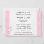 ストーク女の子ベビーシャワー招待状 招待状 (裏面)