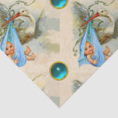 ストーク少年の赤ちゃんシャワー青い宝石 薄葉紙 (詳細)