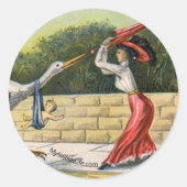 「ストーク攻撃」ラウンドステッカー(チャイルドフリー) ラウンドシール (正面)