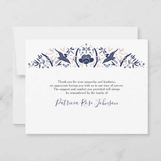 ストーク日本のブルー葬儀メモリアルありがとう サンキューカード (正面)