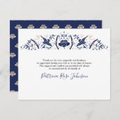 ストーク日本のブルー葬儀メモリアルありがとう サンキューカード (正面/裏面)