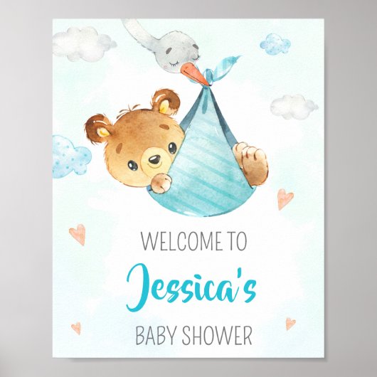 ストーク歓迎パーティーサインBoy bearパーティーポスター ポスター (正面)