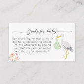 ストーク特別配達赤ちゃんシャワー書要求 エンクロージャーカード (正面)