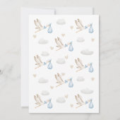 ストーク特殊配信リボンボウ赤ちゃんシャワー 招待状 (裏面)