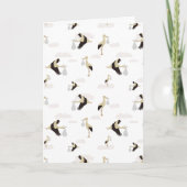 ストーク生まれたばかりの男の赤ちゃんガールパターン カード (正面)