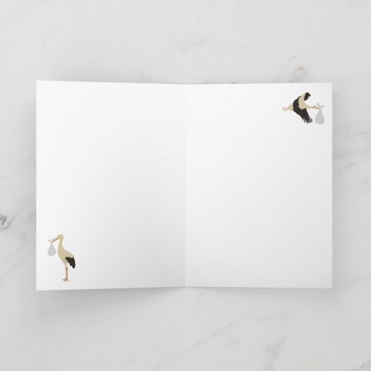 ストーク生まれたばかりの男の赤ちゃんガールパターン カード (内部)