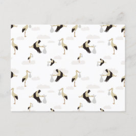 ストーク生まれたばかりの男の赤ちゃんガールパターン シーズンポストカード