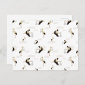 ストーク生まれたばかりの男の赤ちゃんガールパターン シーズンポストカード (正面/裏面)