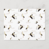 ストーク生まれたばかりの男の赤ちゃんガールパターン シーズンポストカード (正面)