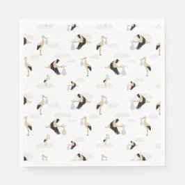 ストーク生まれたばかりの男の赤ちゃんガールパターン スタンダードランチョンナプキン