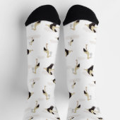 ストーク生まれたばかりの男の赤ちゃんガールパターン ソックス (上部)