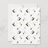 ストーク生まれたばかりの男の赤ちゃんガールパターン ノートカード (裏面)