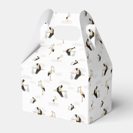 ストーク生まれたばかりの男の赤ちゃんガールパターン フェイバーボックス (裏面サイド)