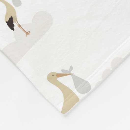 ストーク生まれたばかりの男の赤ちゃんガールパターン フリースブランケット (角)