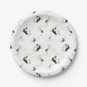 ストーク生まれたばかりの男の赤ちゃんガールパターン ペーパープレート (正面)