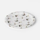 ストーク生まれたばかりの男の赤ちゃんガールパターン ペーパープレート (アングル)