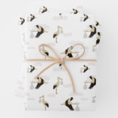 ストーク生まれたばかりの男の赤ちゃんガールパターン ラッピングペーパーシート (インサイチュ)